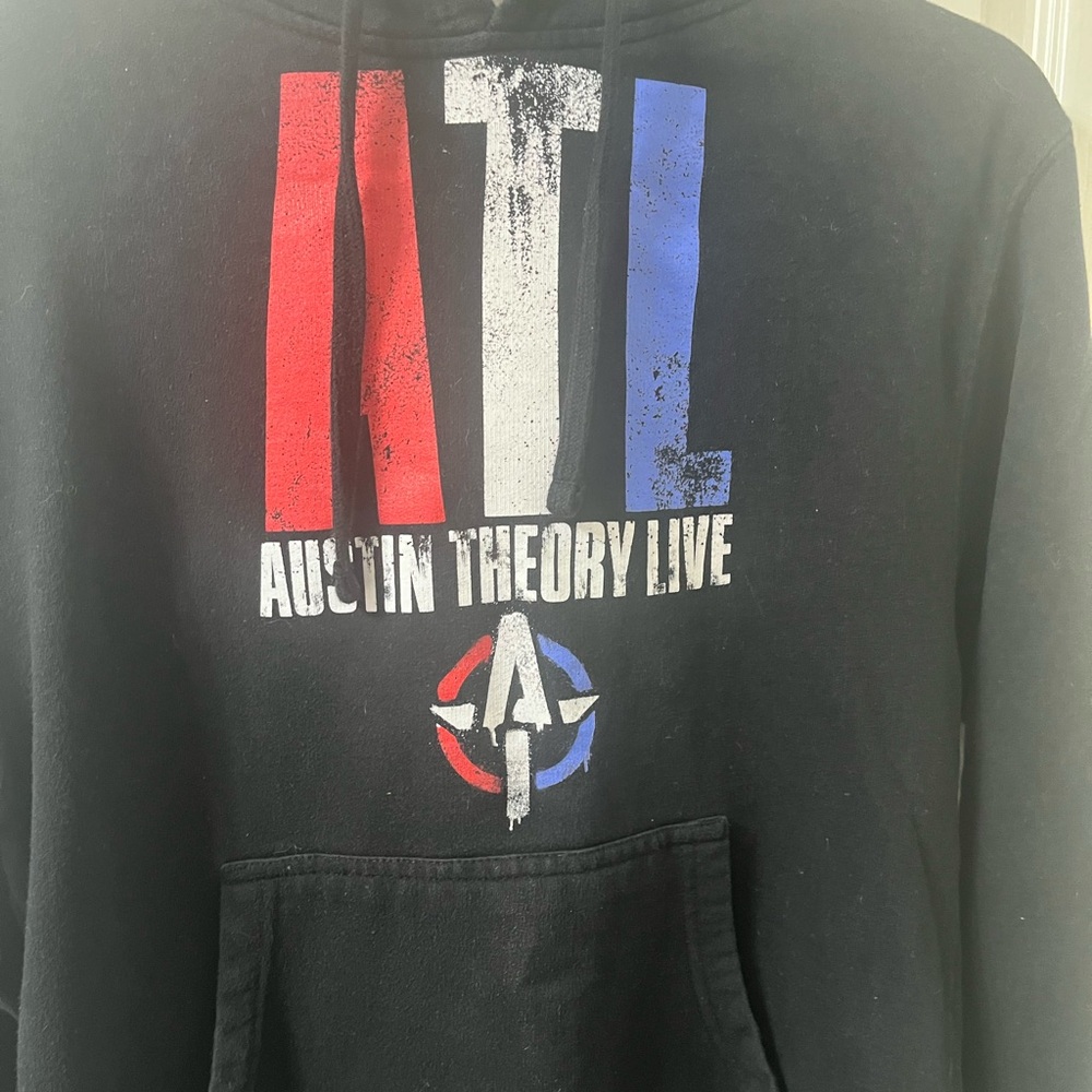 WWE Black Hoodie with Red, White, and Blue ATL Design